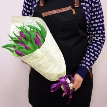Букет Фиолетовый тюльпан 15 шт №  199995