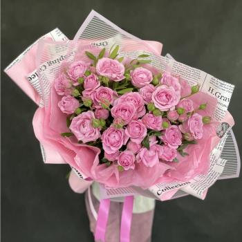Букет Розовая пионовидная роза